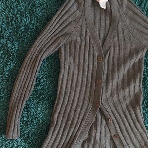 Grey Cable Knit Cardigan